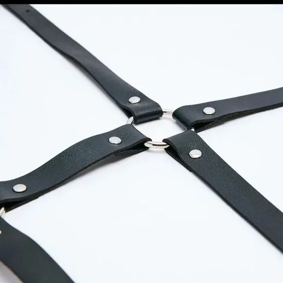 NWOT Black Garter Harness - Picture 3 of 6